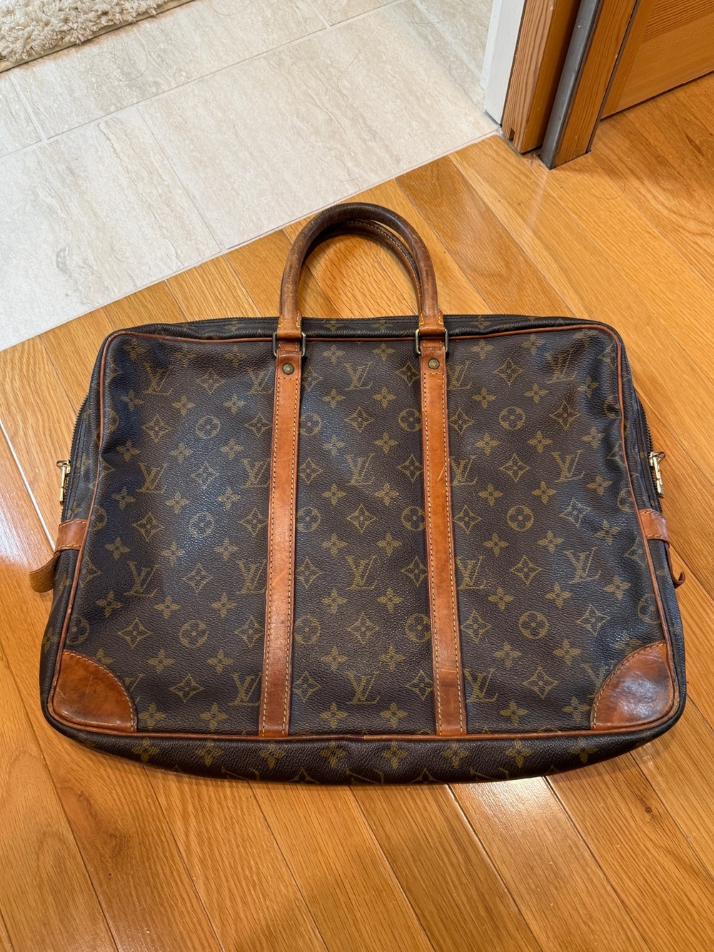 Louis Vuitton Monogram Canvas Laptop Briefcase in Brown and Tan